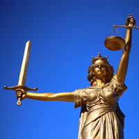 justice with sword and scales