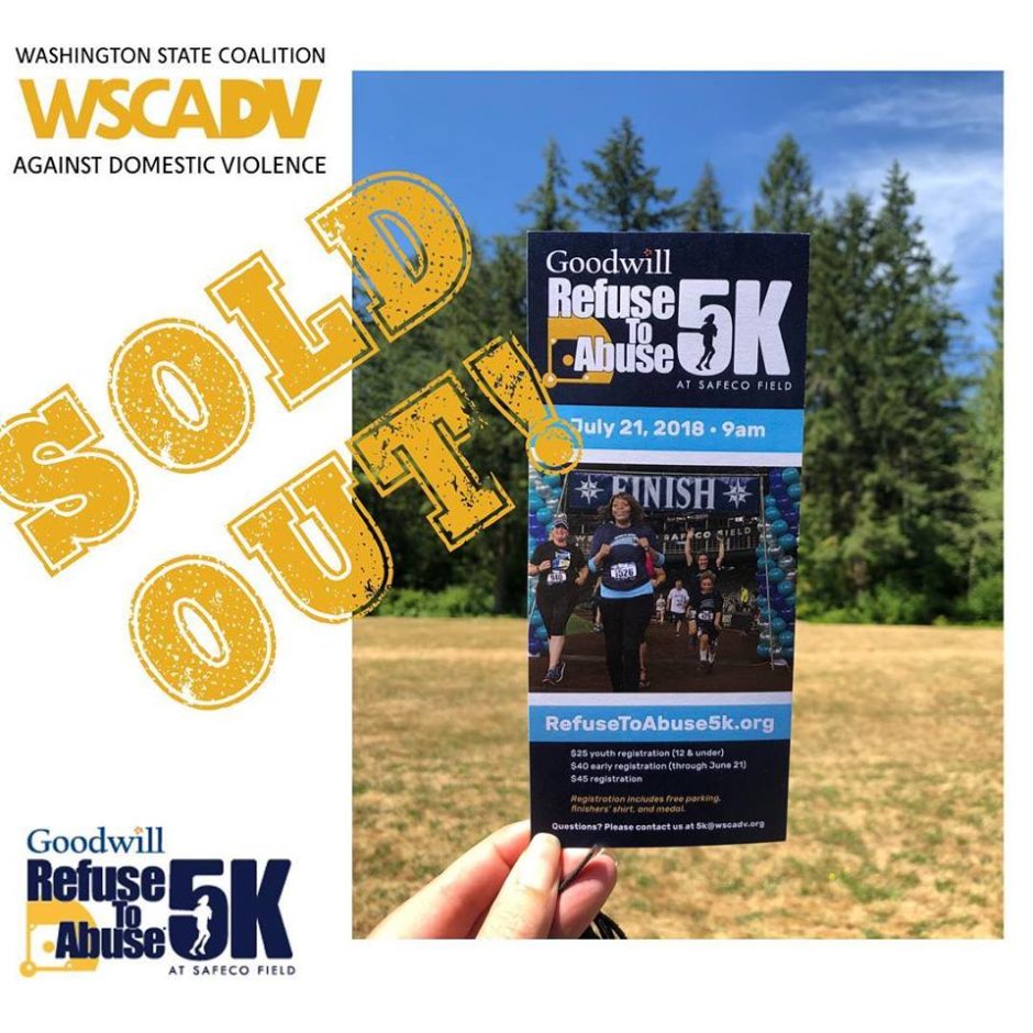 Refuse To Abuse® 5k sold out! Washington State Coalition Against