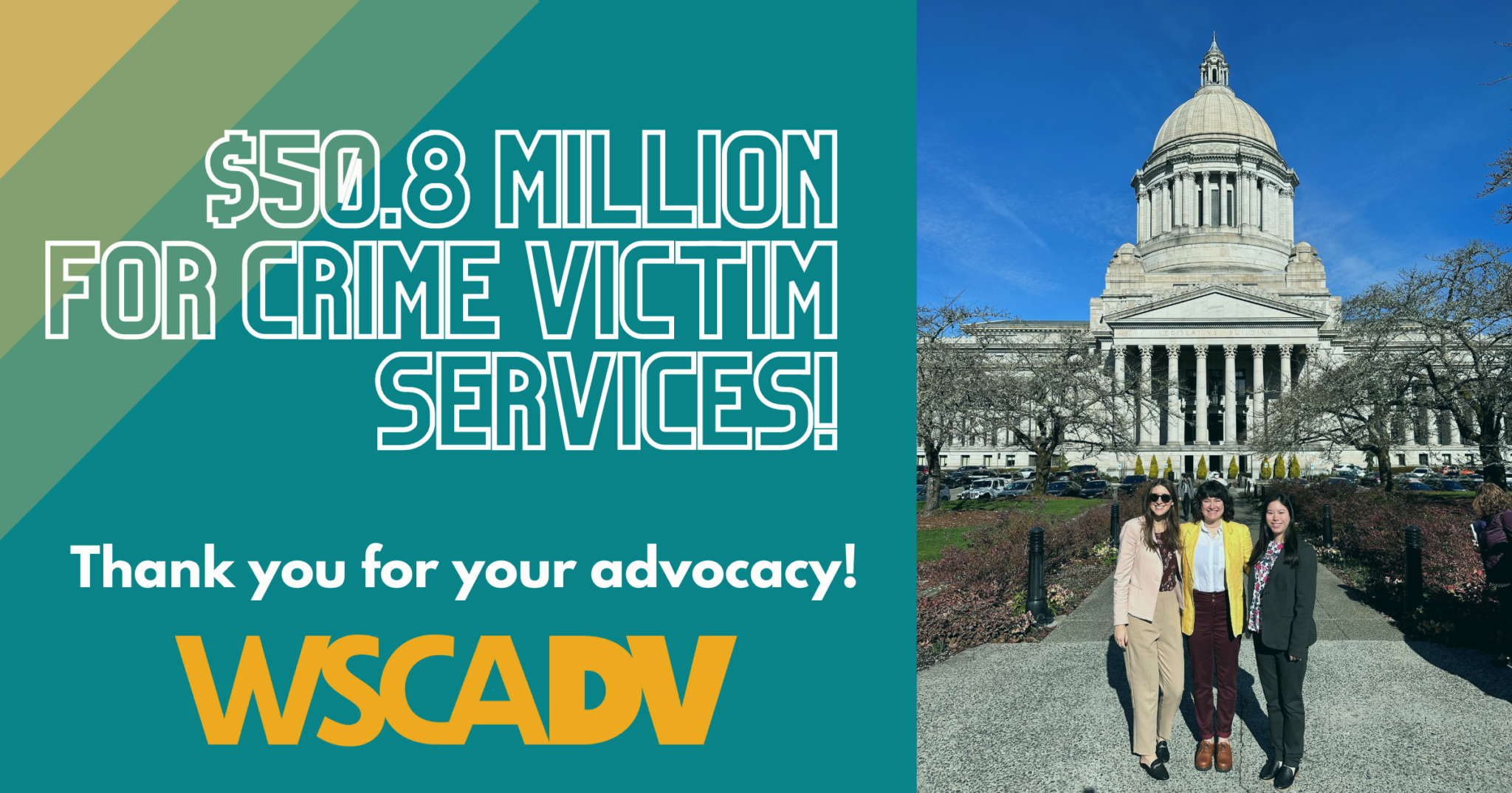 50.8 Million for Crime Victims Services! Washington State Coalition