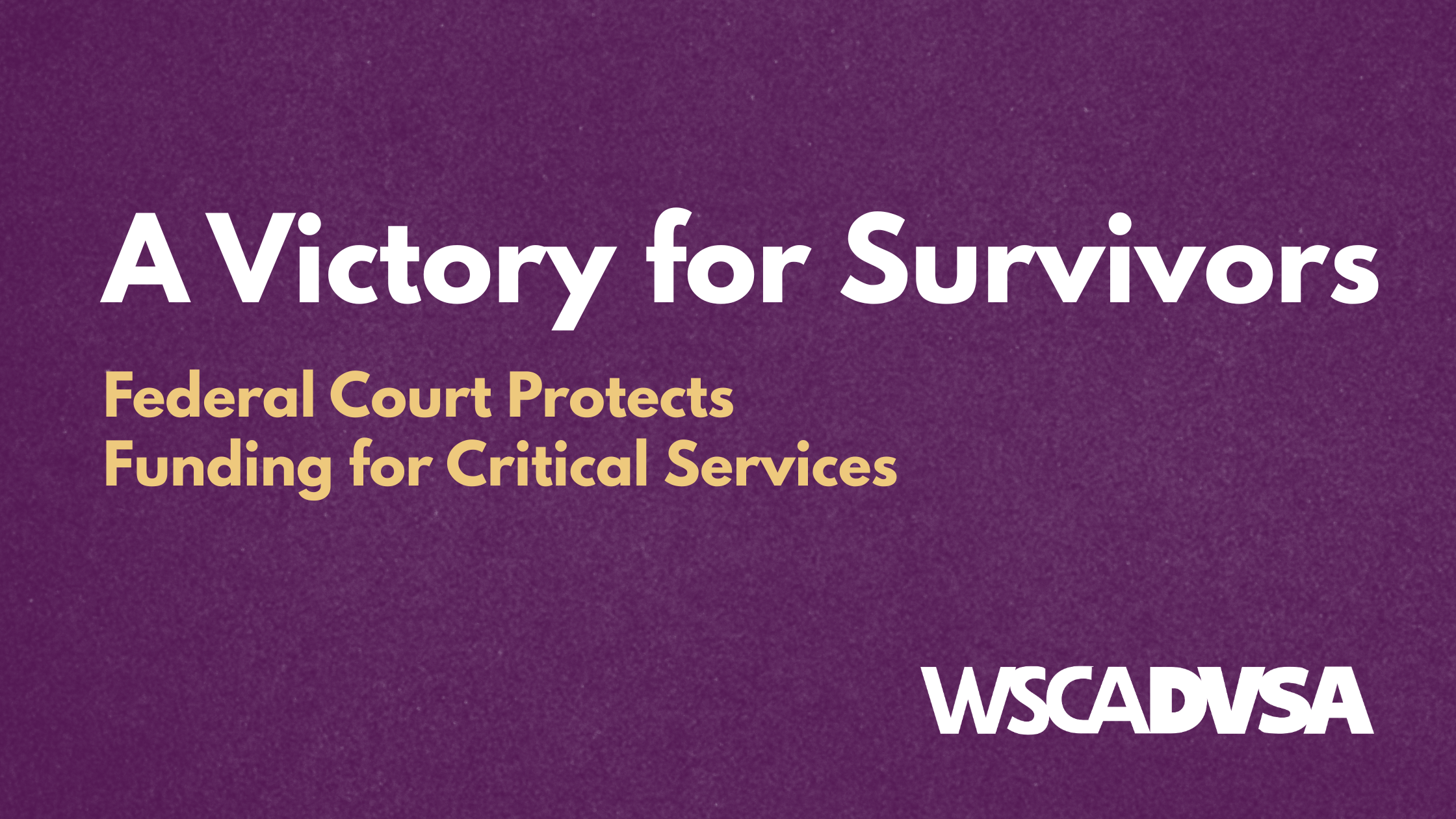 A Victory for Survivors: Federal Court Protects Funding for Critical Services